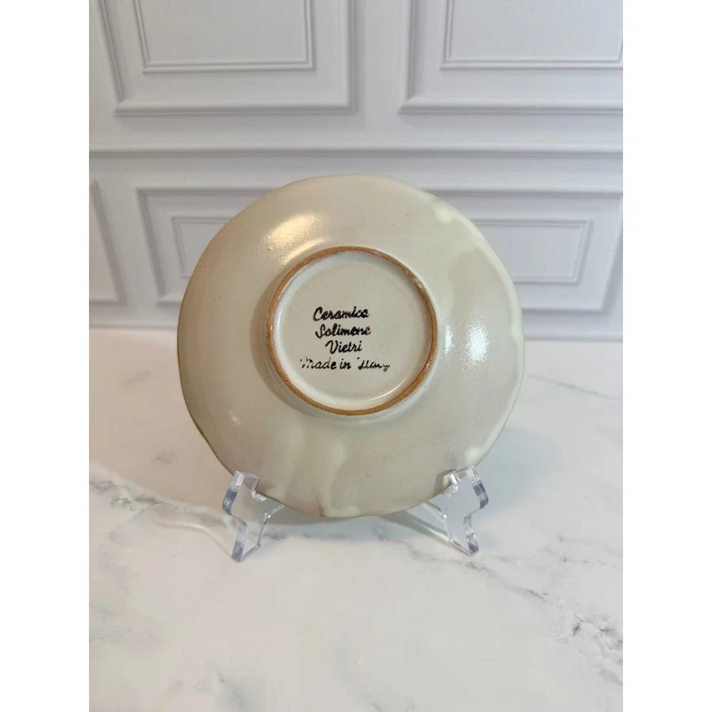 Ceramica Solimene Vietri Positano CAS Yellow‎ Chicken Saucer for Flat Coffee Cup